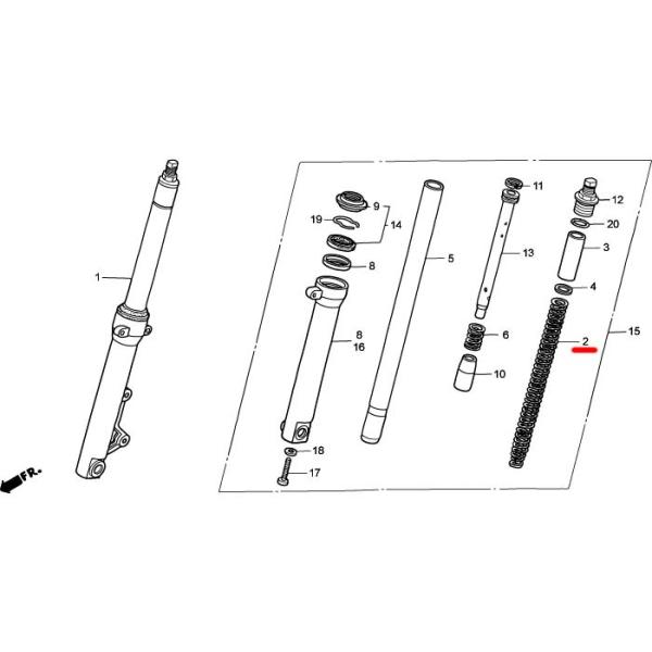KiyHRCz51402-NLA-003 XvOAFtH[N n[h^CviK=0.55kgf/mm) SPRING,FR FORK i K戵X Honda Racing z_ yoCNpiz