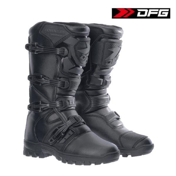 DFG Racing バイクブーツ ブラック ホワイト フレックスブーツ – ブラック/ホワイト | DFG