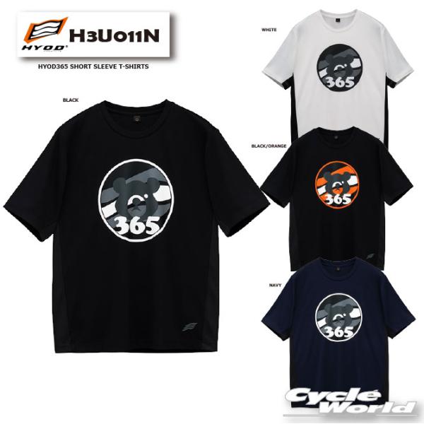 ☆【HYOD】H3U011N　HYOD365 SHORT SLEEVE T-SHIRTSＴシャツ　くま　かわいい　おしゃれ　半袖　春夏　365BEAR　ヒョウドウプロダクツ【バイク用品】
