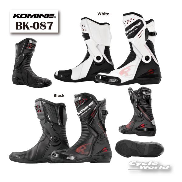 正規品〔KOMINE〕 BK-087 スプリームレーシングブーツ サーキット レース エアスルー トゥースライダー 靴 コミネ 【バイク用品】