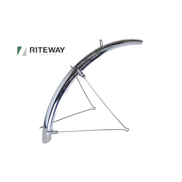 (春トクSALE)ライトウェイ(RITEWAY) ダブルステー クロスバイクフルフェンダー 26インチ用＜ミラーシルバー＞