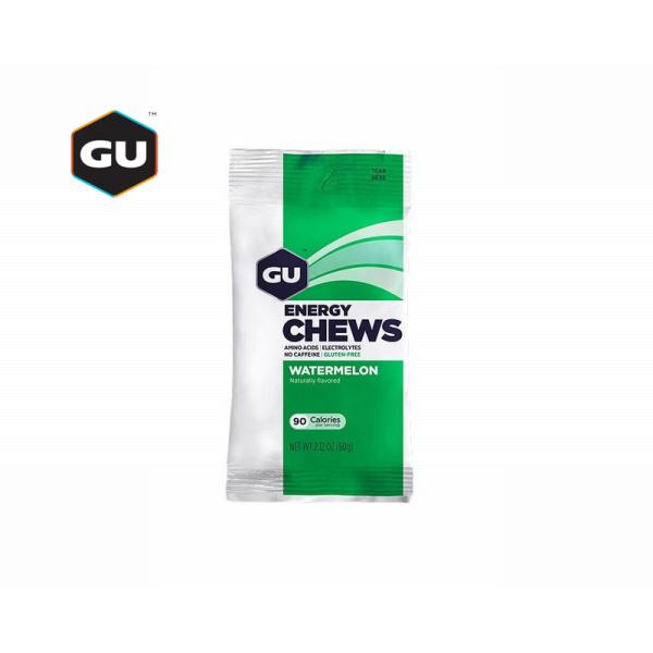 ※はじめにお読みください。　ご注文のタイミングによっては、欠品・完売・入荷待の場合がございます。GU ENERGY（グーエナジー）ENERGY CHEWS（エナジーチュー）スイカ 1袋｜栄養補給食サプリメントの通販です。エネルギーとBCAA...