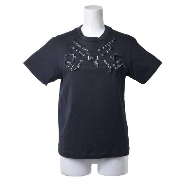 試着のみTOGAリボンカットソー TOGA（トーガ） リボン ディティール Tシャツ 36 ブラック KL4QAB396