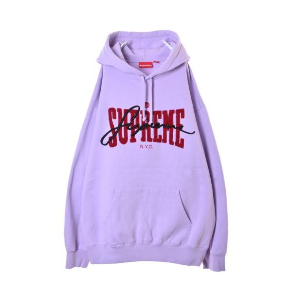 Supreme（シュプリーム） ワッペン プルオーバー パーカ L パープル
