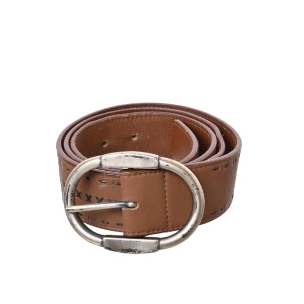 BOTTEGA VENETA 編み込み レザーベルト 90cm ブラウン ボッテガ 