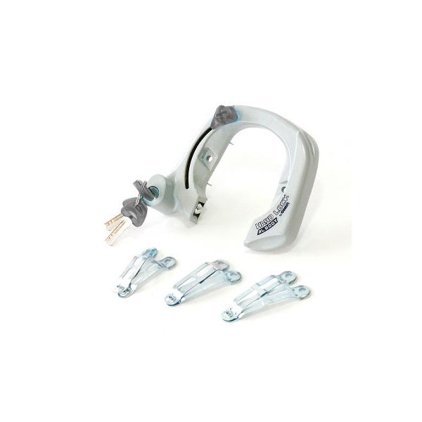 ダイカストボディリング錠。取付バンド付属13_16_19mm。<br>キー:ディンプルキー３本特徴:防犯性が高いディンプルキーを採用（3本付）アルミダイカストボディを採用したリング錠です