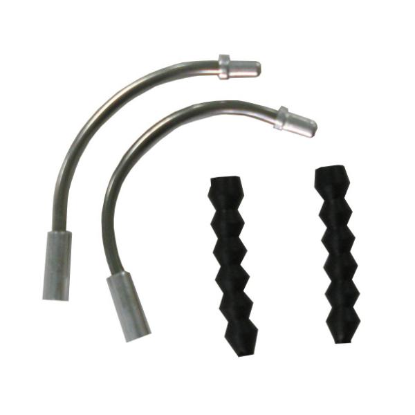 Ｖブレーキパーツ前後セット　ステン　（９０度／１３５度／ブーツ２本）<br>90度　高さ/幅/奥行:65mm/57mm/8mm135度　高さ/幅/奥行:57mm/67mm/8mmブーツ　高さ/幅/奥行:48mm/8mm/9mm