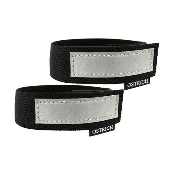 OSTRICH(オーストリッチ)ズボンクリップ。擦って汚れてしまうズボン対策に！<br>カラー:ブラック特徴:反射材付き入数:2本材質:ゴム