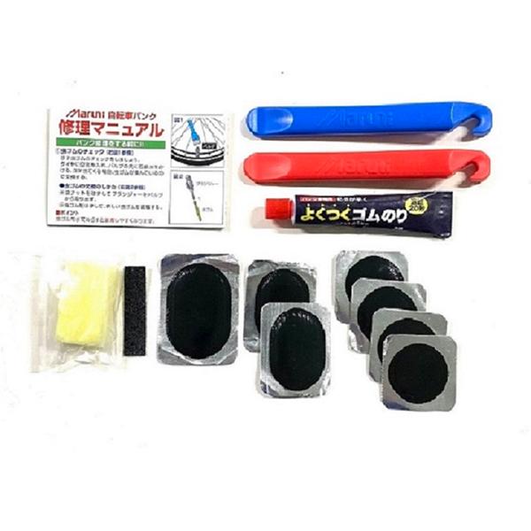 アサヒサイクル 簡単パンク修理キット 一般 L Maruniパッチ、サンドペーパー、よくつく速乾ゴムのり、タイヤレバー、ビードワックス 自転車用