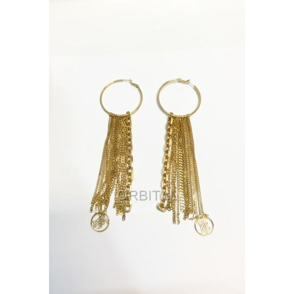 確実正規品】バーバリー Burberry ロゴ フープピアス ゴールド 値下げ