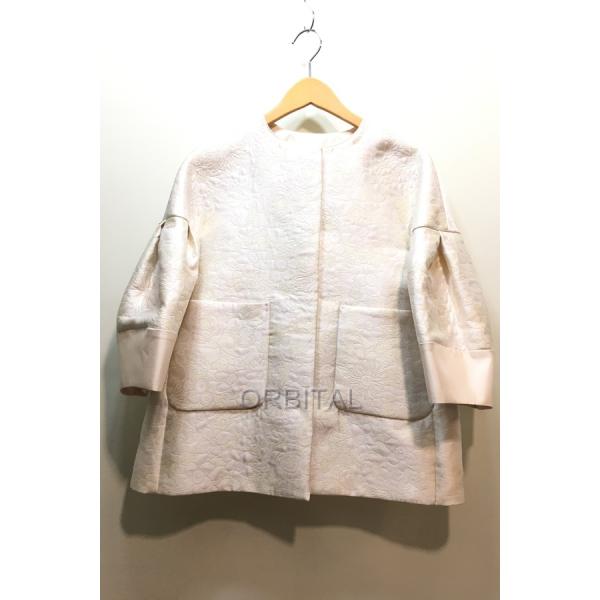 経堂) ドゥロワー Drawer フラワージャガード ノーカラー ジャケット