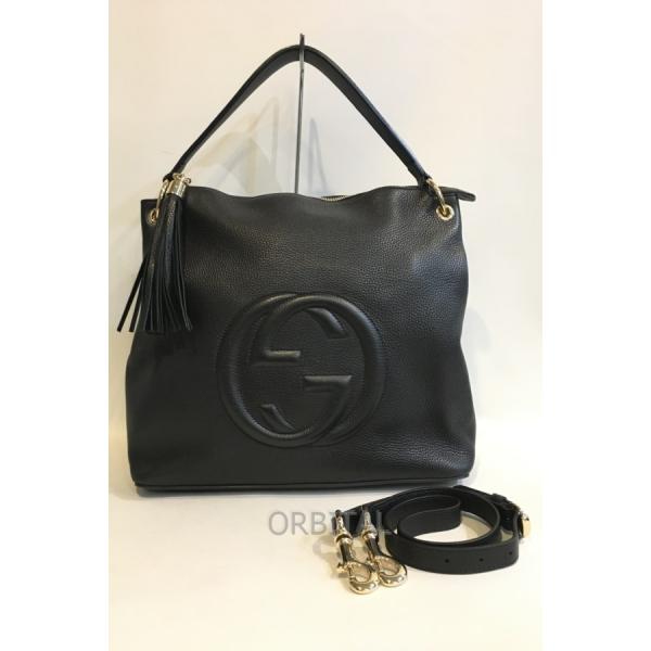 極美品】GUCCI グッチ ソーホー トートバッグ 肩かけ シボ - バッグ