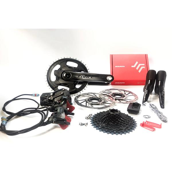 【美品】SRAM FORCE ETAP AXS 12速電動油圧式パワメーター付 SRAM Force eTap AXS HRD Groupset+AXS Power Meter Spider