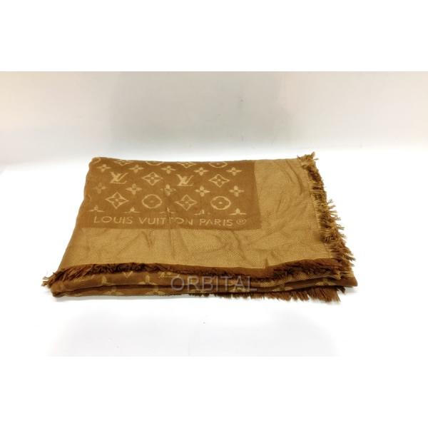 ルイヴィトン　スカーフ　モノグラム　ウール　シルク　ブラウン　M71339 ルイヴィトン スカーフ モノグラム ウール シルク ブラウン