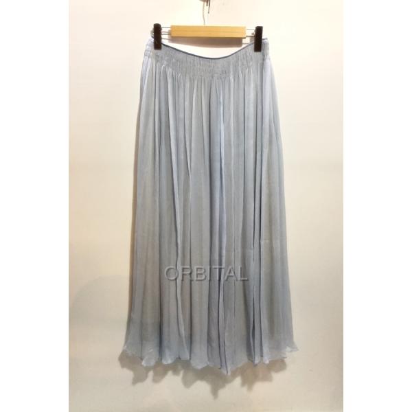 ebure シルクスカート ライトブルー サイズ36