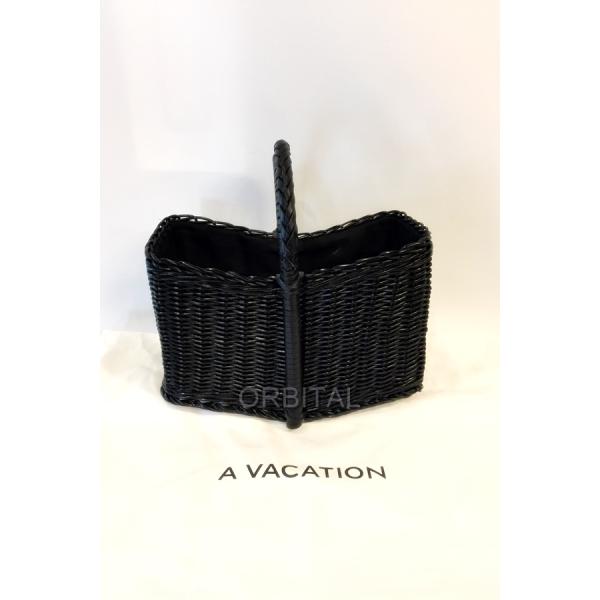 代官山)A VACATION アヴァケーション SEESAW RTN S ハンドバッグ ブラック かごバッグ ラタン バスケット