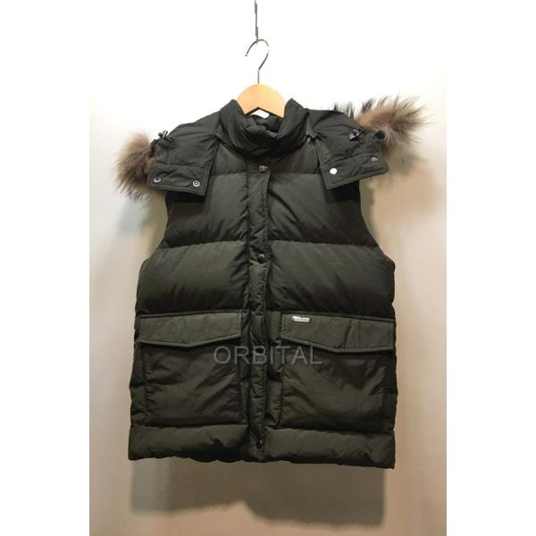 ブランド 経堂) WOOLRICH ウールリッチ ファーフードダウンベスト