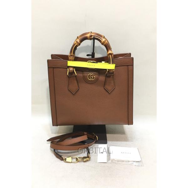 GUCCI ダイアナ バンブー ハンドバッグ レザー トートバッグ ブラウン グッチ ダイアナ〕ラージ トートバッグ ・ブラウン レザー | GUCCI公式