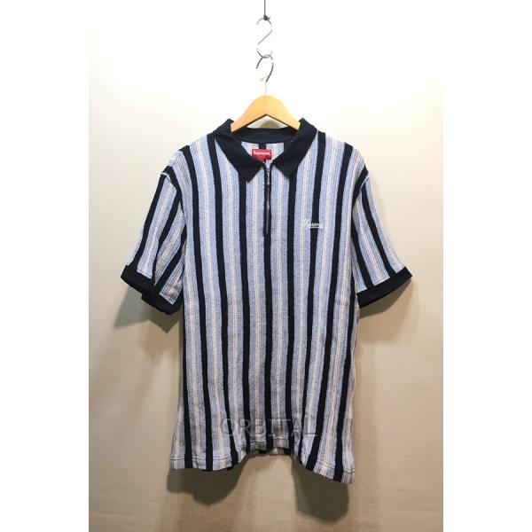 経堂) Supreme シュプリーム 22SS Open Knit Stripe Zip Polo