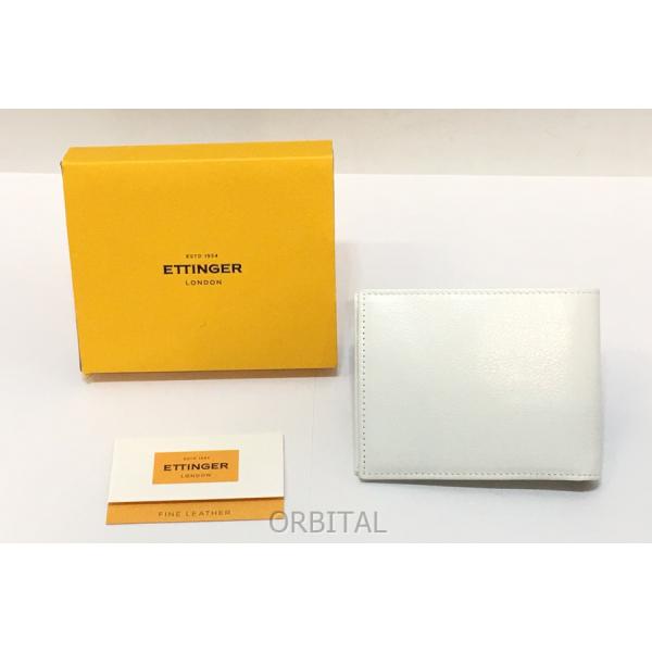 再値下げ！✅完全未使用　エッティンガー　Ettinger 二つ折り財布 ホワイト 経堂)ETTINGER エッティンガー 二つ折り財布 ホワイト CP141JS 山羊革