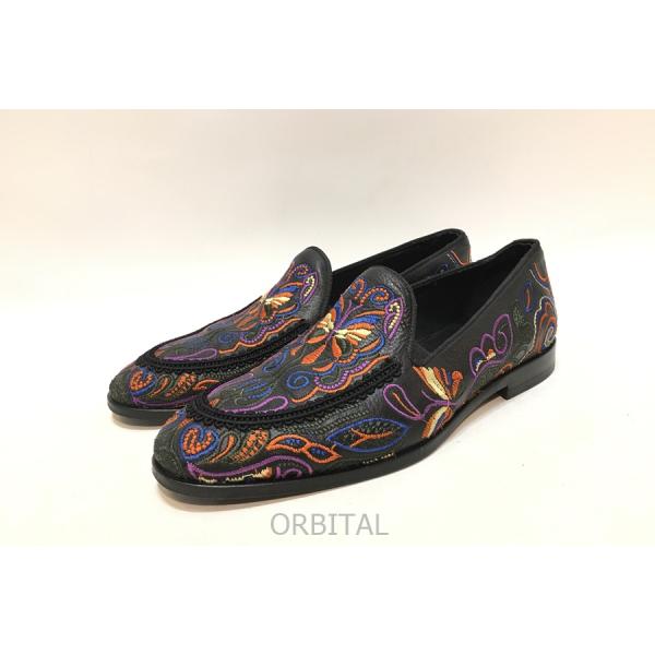 経堂) Needles ニードルズ Papillon Emb.Leather Slip-On パピヨン刺繍
