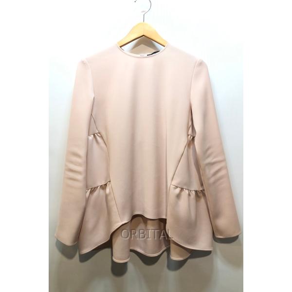 美品☆ヨーコチャン バックギャザー ブラウス 長袖 ペプラム ピンク ヨーコチャン ロングスリーブヘムギャザーブラウス ブラック バック