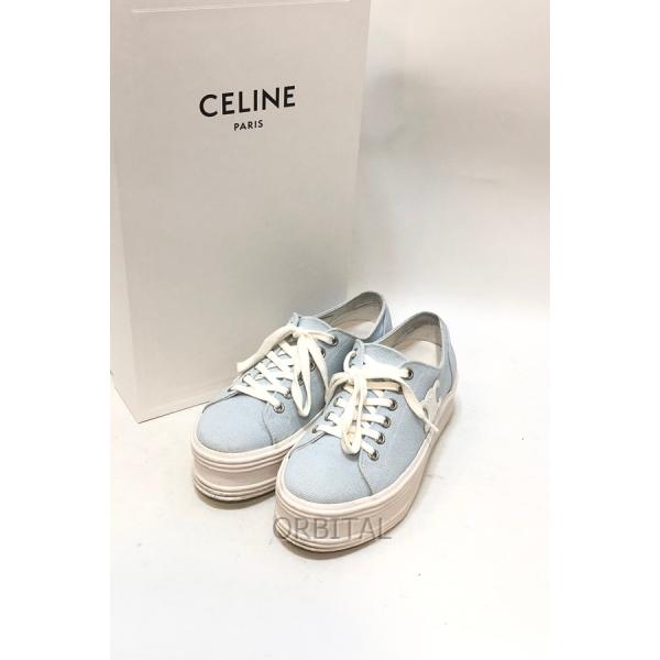 CELINE 経堂) セリーヌ トリオンフ キャンバス 厚底 スニーカー