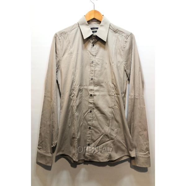 【美品】GUCCI グッチ　ストライプ　ドレスシャツ 15 　ベージュ GUCCI（グッチ） 経堂) スリム コットン シャツ 307656 ベージュ