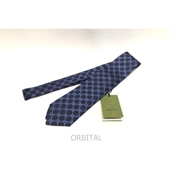 GUCCI ネイビーシルクネクタイ GUCCIロゴ シルクジャカード ネクタイ ・ネイビー＆ブルー | GUCCI公式