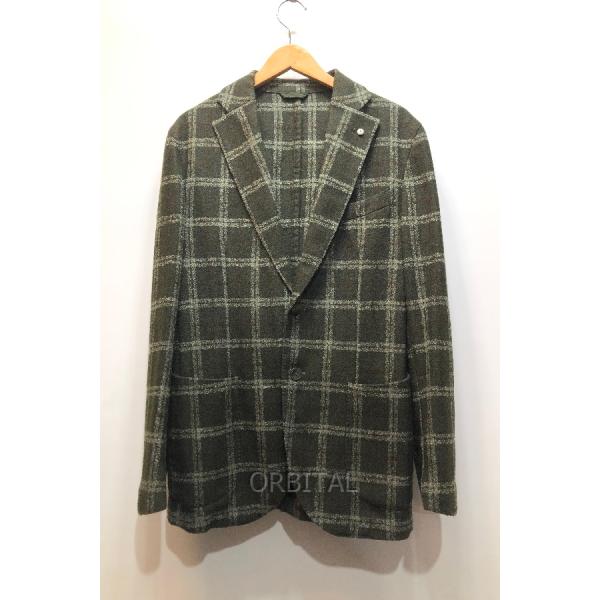 美品 エルビーエム1911 テーラードジャケット コットンウール チェック 美品 エルビーエム1911 テーラードジャケット コットンウール チェック