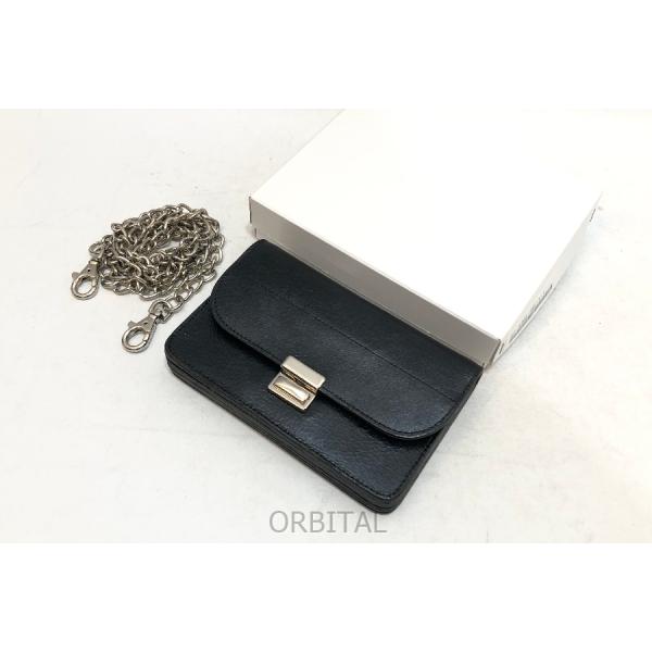 COMME des GARCONS コムデギャルソン 21SS シルバーチェーン レザーウォレットバック ブラック GZ-K204 org.jpg