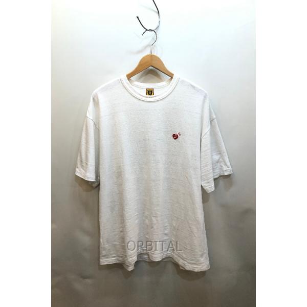 経堂) ヒューマンメイド HUMAN MADE ハートロゴ Tシャツ ホワイト カットソー メンズ サイズ2XL ロゴ Tee