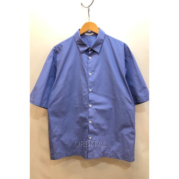 経堂) エイトン ATON スヴィンブロード ショートスリーブ シャツ 半袖 25SS 定価33,000円 ブルー