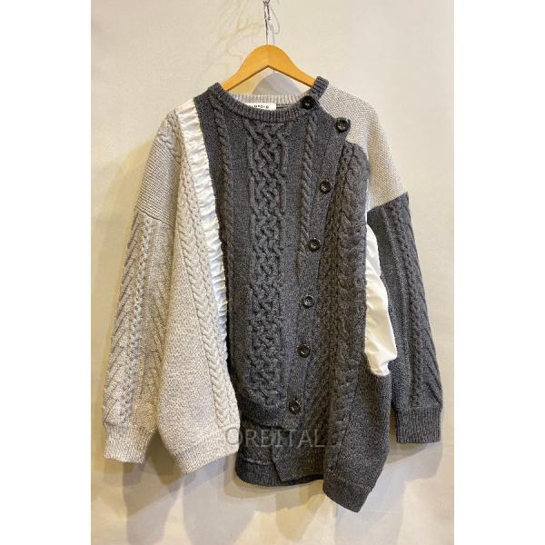 二子玉) ENFOLD エンフォルド 22AW完売 ミックスパターンカーディガン  