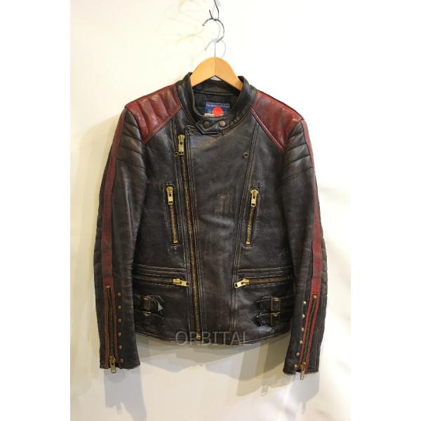 水シミあり　blackmeans ブラックミーンズ　レッドブラウン　ライダース BLACK MEANS（ブラックミーンズ） ライダースジャケット アウター 長袖