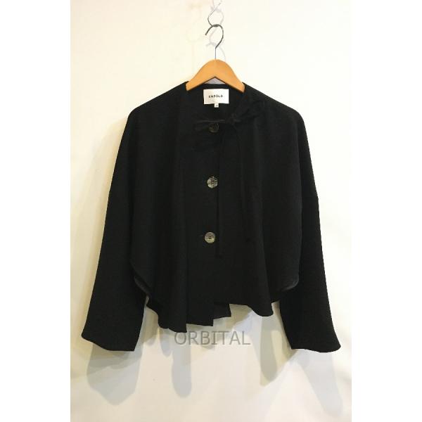 美品 ENFOLD CAPE LIKE JACKET 38 ブラック 黒 cycleparadisestore_nkt-