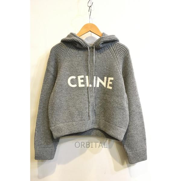 二子玉) CELINE セリーヌ 21AW 未使用 リブニットロゴフーディ 二子玉) CELINE セリーヌ 21AW 未使用 リブニットロゴフーディ