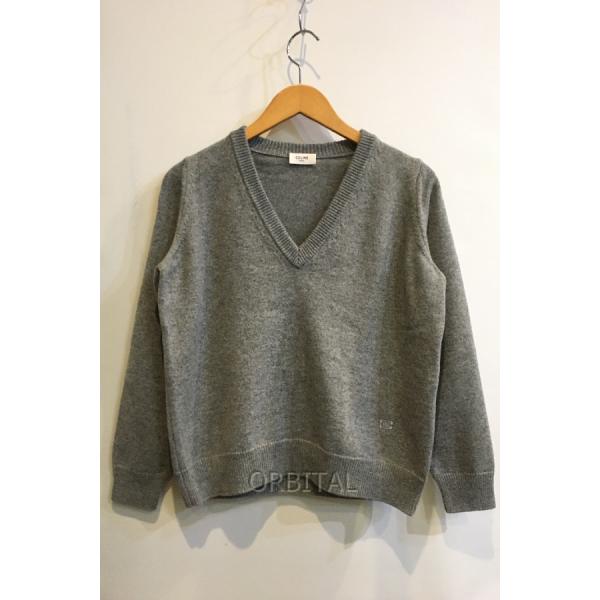 CELINE トリオンフVネックニット　サイズL CELINE（セリーヌ） VNECK CASHMERE SWEATER Vネック カシミヤ ニット