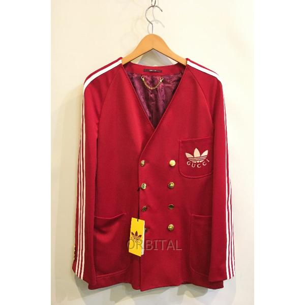 【タグ付き】GUCCI グッチ アディダス 金ボタン　ダブル　ジャケット 二子玉)GUCCI×adidas グッチ×アディダス 未使用ダブルブレスト