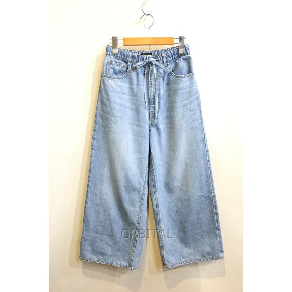 二子玉)Drawer ドゥロワー RESORT1 ブリーチデニム5Pドロストパンツ