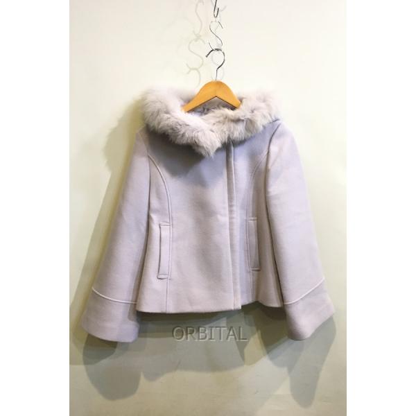 【美品】☆Noela ノエラ☆ファー付ショート2Wayコート　ラベンダー ノエラ NOELA ファー付ショート2WAYコート （ラベンダー