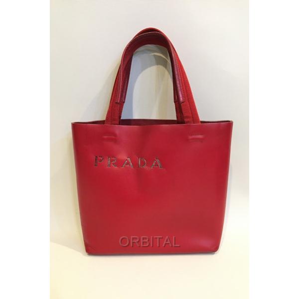 二子玉) PRADA プラダ ビンテージ パンチングロゴレザートートバッグ