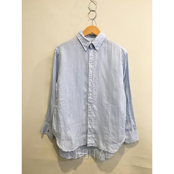 美品 ラルフローレン リネン100% 半袖 ボタンダウン シャツXS 赤ポニー
