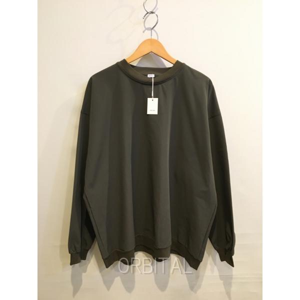 二子玉)THE DAY ザ デイ 未使用 COMFORTABLE NYLON STRETCH CREWNECK ナイロンストレッチクルーネックシャツ オリーブ メンズ 2