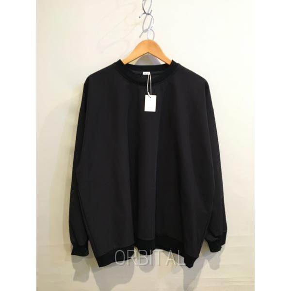 二子玉)THE DAY ザ デイ 未使用 COMFORTABLE NYLON STRETCH CREWNECK ナイロンストレッチクルーネックシャツ ブラック メンズ 1