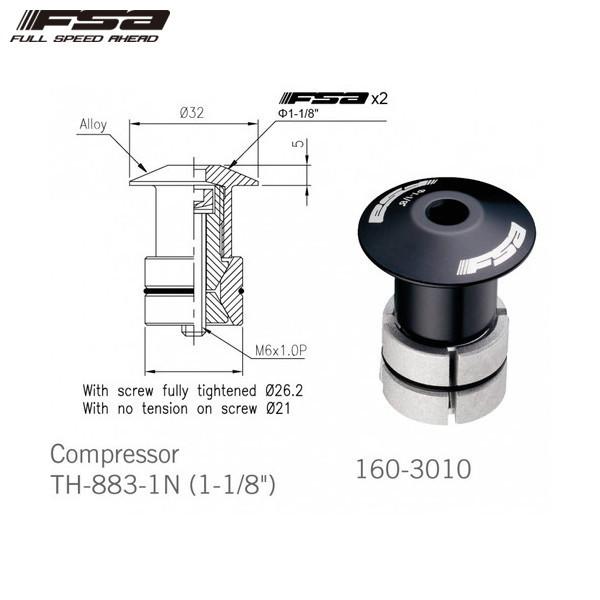 FSA GtGXG[ COMPRESSIONS DEVICES FSA Compressor 11/8 Carbon Steerer wbhp[c