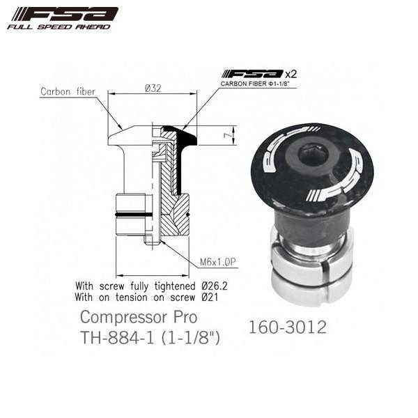 FSA GtGXG[ COMPRESSIONS DEVICES FSA CompressorPro 11/8CarbonSteerer wbhp[c