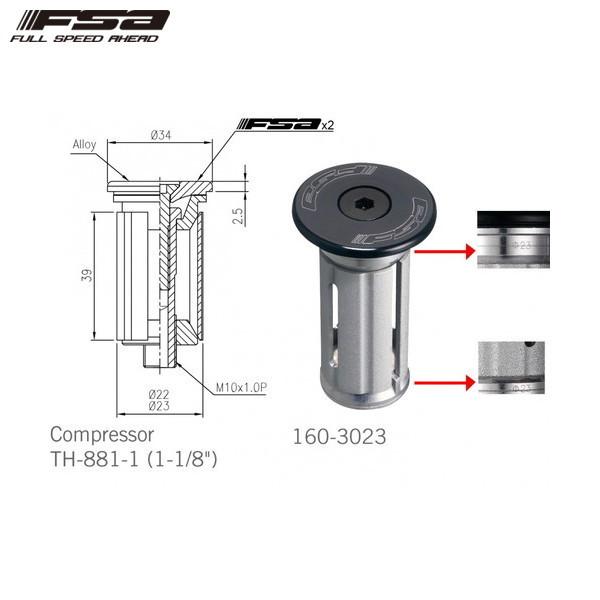 FSA GtGXG[ COMPRESSIONS DEVICES FSA Compressor Alloy top O 23mm wbhp[c