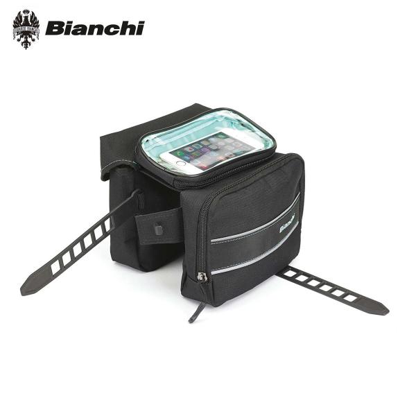 Bianchi 自転車 ブラック/ターコイズ フレームバッグ付き Bianchi 自転車 ブラック/ターコイズ フレームバッグ付き Bianchi