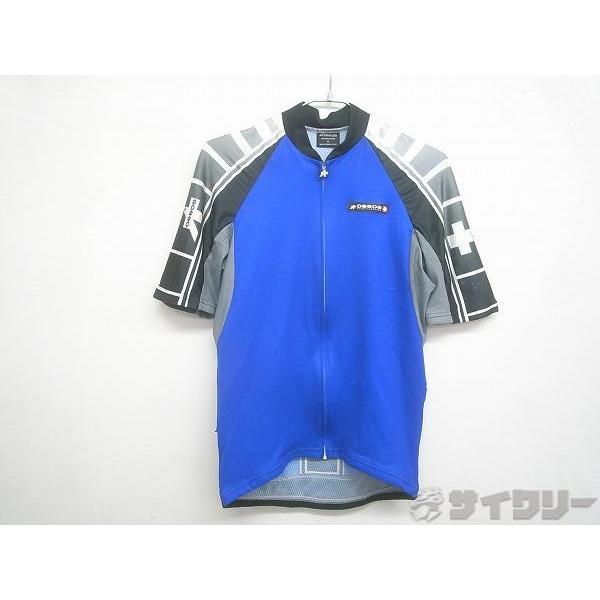 トップス 半袖ジャージ アソス 半袖フルジップジャージ Sサイズ ブルー